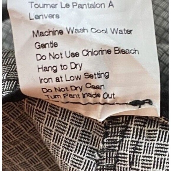 Lisette Pants Womens 4 Black White Ponte Knit Check Pull On Ankle Stretch Office - Picture 8 of 9